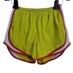 Nike Dri Fit Yellow Red White Tempo Running Shorts With Liner Size Small